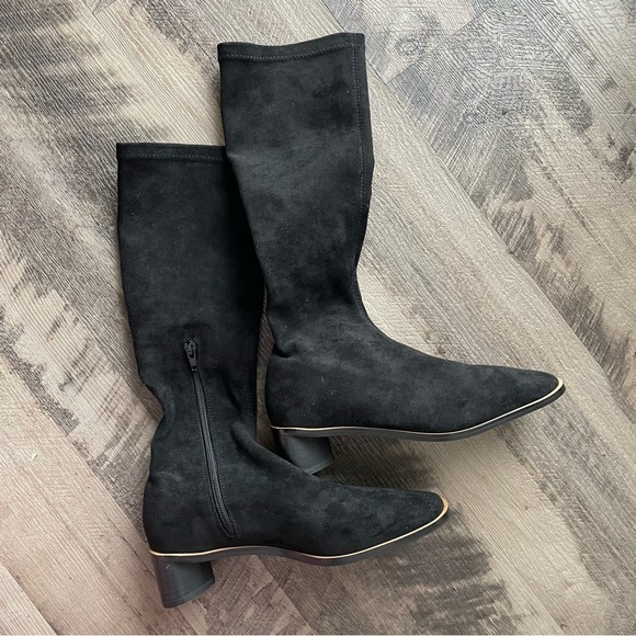 tony bianco boots womens 6 palms black stretch suede NWT - Picture 1 of 8